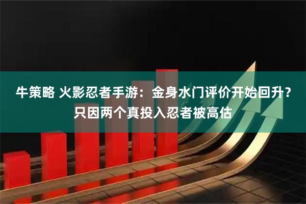 牛策略 火影忍者手游：金身水门评价开始回升？只因两个真投入忍者被高估