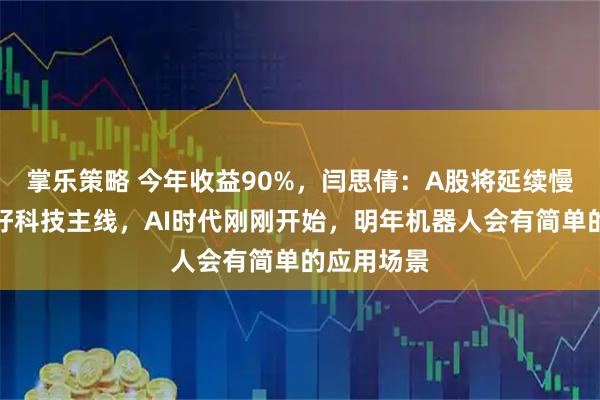 掌乐策略 今年收益90%,闫思倩:A股将延续慢牛,更看好科技主线,AI时代刚刚开始,明年机器人会有简单的应用场景
